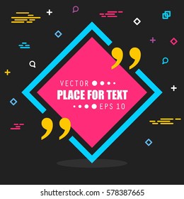Abstract concept vector empty speech square quote text bubble. For web and mobile app isolated on background, illustration template design, creative presentation, business infographic social media.
