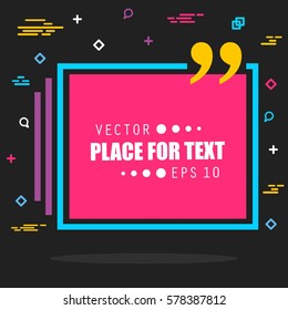 Abstract concept vector empty speech square quote text bubble. For web and mobile app isolated on background, illustration template design, creative presentation, business infographic social media.