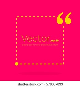 Abstract concept vector empty speech square quote text bubble. For web and mobile app isolated on background, illustration template design, creative presentation, business infographic social media.