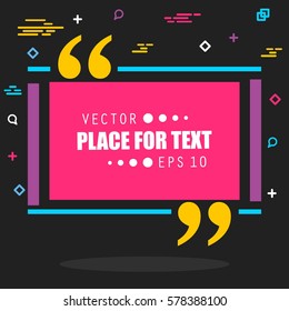 Abstract concept vector empty speech square quote text bubble. For web and mobile app isolated on background, illustration template design, creative presentation, business infographic social media.