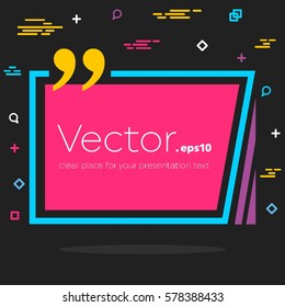 Abstract concept vector empty speech square quote text bubble. For web and mobile app isolated on background, illustration template design, creative presentation, business infographic social media.
