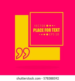 Abstract concept vector empty speech square quote text bubble. For web and mobile app isolated on background, illustration template design, creative presentation, business infographic social media.