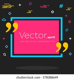 Abstract concept vector empty speech square quote text bubble. For web and mobile app isolated on background, illustration template design, creative presentation, business infographic social media.
