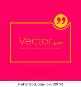 Abstract concept vector empty speech square quote text bubble. For web and mobile app isolated on background, illustration template design, creative presentation, business infographic social media.