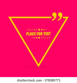 Abstract concept vector empty speech square quote text bubble. For web and mobile app isolated on background, illustration template design, creative presentation, business infographic social media.