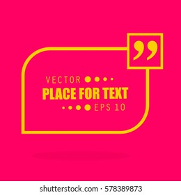 Abstract concept vector empty speech square quote text bubble. For web and mobile app isolated on background, illustration template design, creative presentation, business infographic social media.