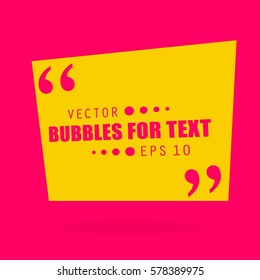 Abstract concept vector empty speech square quote text bubble. For web and mobile app isolated on background, illustration template design, creative presentation, business infographic social media.