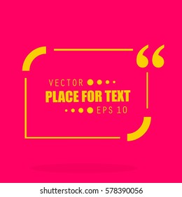 Abstract concept vector empty speech square quote text bubble. For web and mobile app isolated on background, illustration template design, creative presentation, business infographic social media.