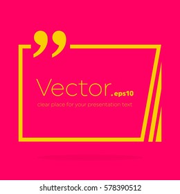 Abstract concept vector empty speech square quote text bubble. For web and mobile app isolated on background, illustration template design, creative presentation, business infographic social media.