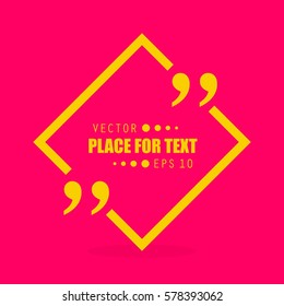 Abstract concept vector empty speech square quote text bubble. For web and mobile app isolated on background, illustration template design, creative presentation, business infographic social media.