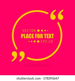 Abstract concept vector empty speech square quote text bubble. For web and mobile app isolated on background, illustration template design, creative presentation, business infographic social media.