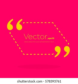 Abstract concept vector empty speech square quote text bubble. For web and mobile app isolated on background, illustration template design, creative presentation, business infographic social media.