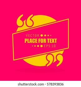 Abstract concept vector empty speech square quote text bubble. For web and mobile app isolated on background, illustration template design, creative presentation, business infographic social media.