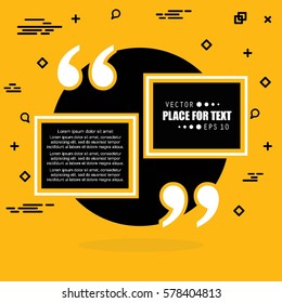 Abstract concept vector empty speech square quote text bubble. For web and mobile app isolated on background, illustration template design, creative presentation, business infographic social media.
