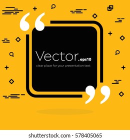 Abstract concept vector empty speech square quote text bubble. For web and mobile app isolated on background, illustration template design, creative presentation, business infographic social media.