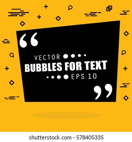 Abstract concept vector empty speech square quote text bubble. For web and mobile app isolated on background, illustration template design, creative presentation, business infographic social media.