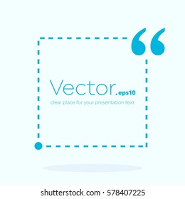 Abstract concept vector empty speech square quote text bubble. For web and mobile app isolated on background, illustration template design, creative presentation, business infographic social media.