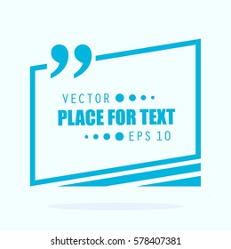 Abstract concept vector empty speech square quote text bubble. For web and mobile app isolated on background, illustration template design, creative presentation, business infographic social media.