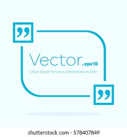 Abstract concept vector empty speech square quote text bubble. For web and mobile app isolated on background, illustration template design, creative presentation, business infographic social media.