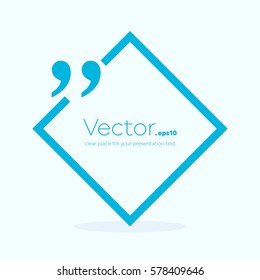 Abstract concept vector empty speech square quote text bubble. For web and mobile app isolated on background, illustration template design, creative presentation, business infographic social media.