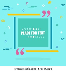 Abstract concept vector empty speech square quote text bubble. For web and mobile app isolated on background, illustration template design, creative presentation, business infographic social media.