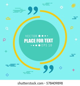 Abstract concept vector empty speech square quote text bubble. For web and mobile app isolated on background, illustration template design, creative presentation, business infographic social media.