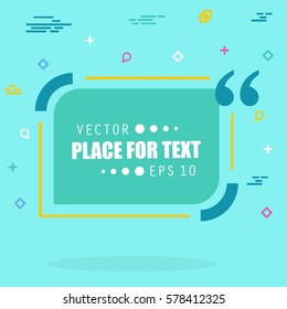 Abstract concept vector empty speech square quote text bubble. For web and mobile app isolated on background, illustration template design, creative presentation, business infographic social media.