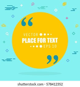 Abstract concept vector empty speech square quote text bubble. For web and mobile app isolated on background, illustration template design, creative presentation, business infographic social media.