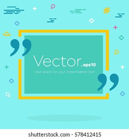 Abstract concept vector empty speech square quote text bubble. For web and mobile app isolated on background, illustration template design, creative presentation, business infographic social media.