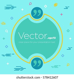Abstract concept vector empty speech square quote text bubble. For web and mobile app isolated on background, illustration template design, creative presentation, business infographic social media.