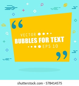 Abstract concept vector empty speech square quote text bubble. For web and mobile app isolated on background, illustration template design, creative presentation, business infographic social media.