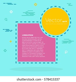 Abstract concept vector empty speech square quote text bubble. For web and mobile app isolated on background, illustration template design, creative presentation, business infographic social media.