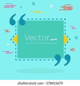 Abstract concept vector empty speech square quote text bubble. For web and mobile app isolated on background, illustration template design, creative presentation, business infographic social media.