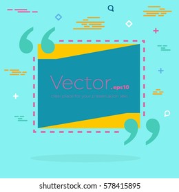 Abstract concept vector empty speech square quote text bubble. For web and mobile app isolated on background, illustration template design, creative presentation, business infographic social media.