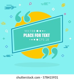 Abstract concept vector empty speech square quote text bubble. For web and mobile app isolated on background, illustration template design, creative presentation, business infographic social media.