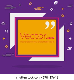 Abstract concept vector empty speech square quote text bubble. For web and mobile app isolated on background, illustration template design, creative presentation, business infographic social media.