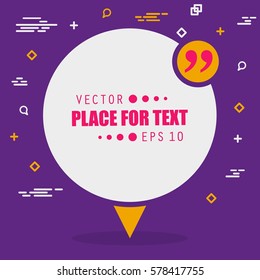 Abstract concept vector empty speech square quote text bubble. For web and mobile app isolated on background, illustration template design, creative presentation, business infographic social media.