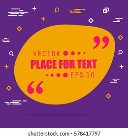 Abstract concept vector empty speech square quote text bubble. For web and mobile app isolated on background, illustration template design, creative presentation, business infographic social media.