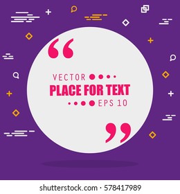Abstract concept vector empty speech square quote text bubble. For web and mobile app isolated on background, illustration template design, creative presentation, business infographic social media.
