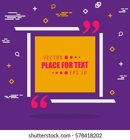 Abstract concept vector empty speech square quote text bubble. For web and mobile app isolated on background, illustration template design, creative presentation, business infographic social media.