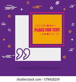 Abstract concept vector empty speech square quote text bubble. For web and mobile app isolated on background, illustration template design, creative presentation, business infographic social media.