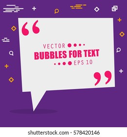 Abstract concept vector empty speech square quote text bubble. For web and mobile app isolated on background, illustration template design, creative presentation, business infographic social media.