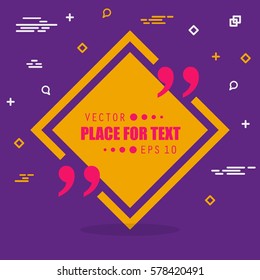 Abstract concept vector empty speech square quote text bubble. For web and mobile app isolated on background, illustration template design, creative presentation, business infographic social media.