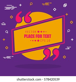 Abstract concept vector empty speech square quote text bubble. For web and mobile app isolated on background, illustration template design, creative presentation, business infographic social media.
