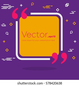 Abstract concept vector empty speech square quote text bubble. For web and mobile app isolated on background, illustration template design, creative presentation, business infographic social media.