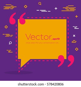 Abstract concept vector empty speech square quote text bubble. For web and mobile app isolated on background, illustration template design, creative presentation, business infographic social media.
