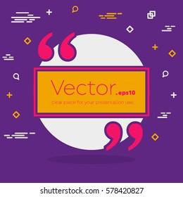 Abstract concept vector empty speech square quote text bubble. For web and mobile app isolated on background, illustration template design, creative presentation, business infographic social media.