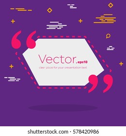 Abstract concept vector empty speech square quote text bubble. For web and mobile app isolated on background, illustration template design, creative presentation, business infographic social media.