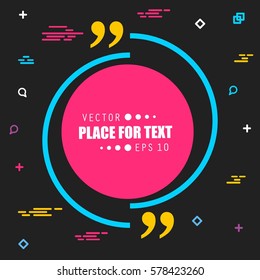 Abstract concept vector empty speech square quote text bubble. For web and mobile app isolated on background, illustration template design, creative presentation, business infographic social media.