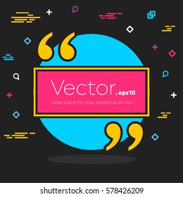 Abstract concept vector empty speech square quote text bubble. For web and mobile app isolated on background, illustration template design, creative presentation, business infographic social media.